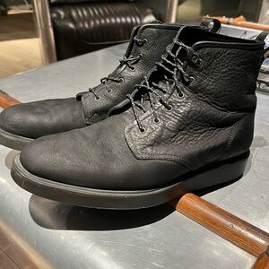 Rag & Bone Elliot- Black Boots with Lace-Up Design and Rounded Toe